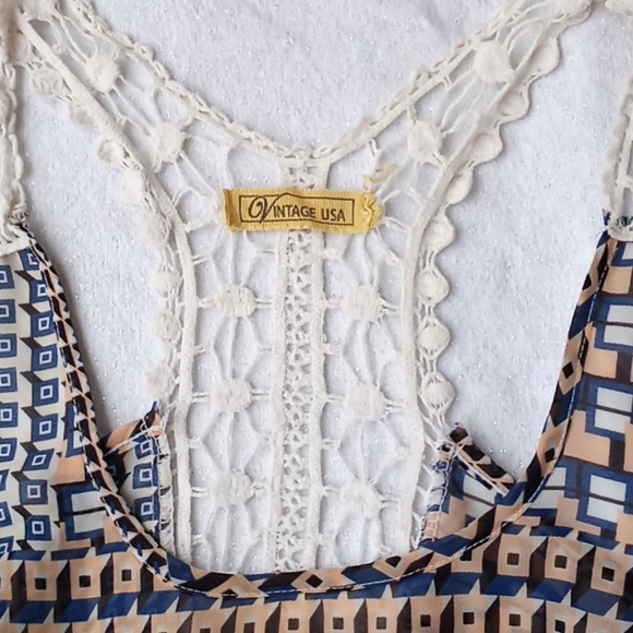 Vintage USA Crochet Back Top - Picture 3 of 7